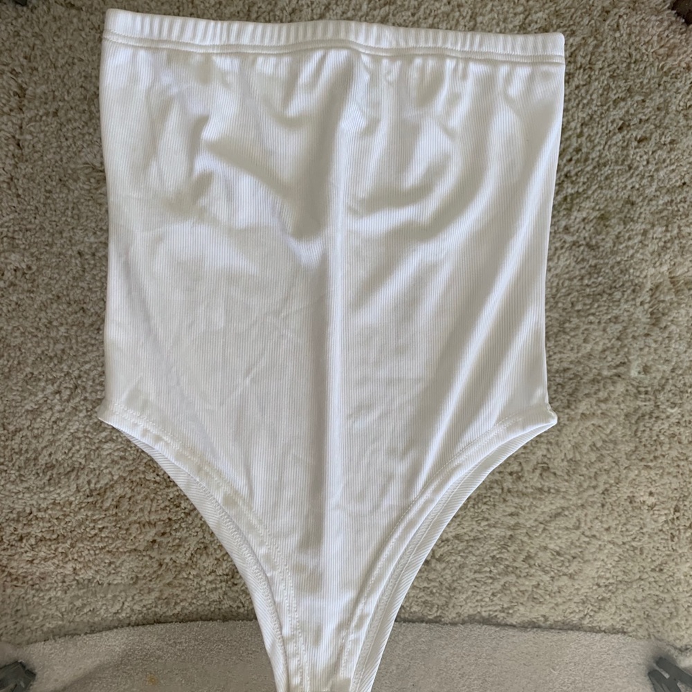 White Strapless Bodysuit
